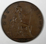 Great Britain Edward VII Bronze 1907 1 Penny KM# 794.2 (28 191)