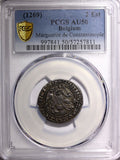 BELGIUM Margaret I of Constantinople 1269 2 Sterlings PCGS AU50 RARE TOP GRADED