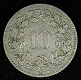 Switzerland Copper-Nickel 1907 B 10 Rappen Libertas KM# 27 (27 238)