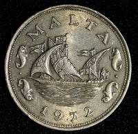 MALTA Copper-Nickel 1972 10 Cents 1st Year Type KM# 11  (28 094)