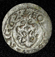 Livonia Riga CARL XI of Sweden (1660-1697)Silver 1662 Solidus,Schilling KM#55(7)