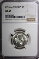 Australia Elizabeth II Silver 1953 1 Shilling Royal Mint NGC MS65 KM# 53 (043)