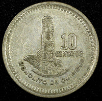 GUATEMALA Silver 1955 10 Centavos Casa de Moneda de Guatemala KM# 256.1 (2 562)