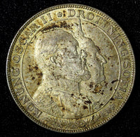 SWEDEN Oscar II Silver 1907 EB 2 Kronor Golden Wedding Anniv. KM#776 (145)