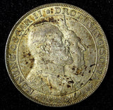 SWEDEN Oscar II Silver 1907 EB 2 Kronor Golden Wedding Anniv. KM#776 (145)