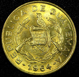 GUATEMALA Brass 1964 1 Centavo Guatemala City Mint UNC KM# 260 (24 624)