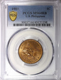 Philippines Bronze 1903 1 Centavo US Mint 1st Year Type PCGS MS64 RB KM# 163 (8)