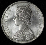 India-British Victoria Silver 1862 (B) Rupee Better Date aUNC KM# 473.1 (28 302)