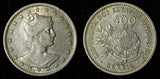 BRAZIL Copper-Nickel MCMI (1901)  400 Reis Liberty XF TONED 30mm KM# 505 (658)