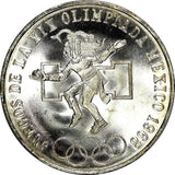 MEXICO Silver 1968 Mo  25 Pesos PCGS MS67 Olympic Games Even Rings KM# 479.1 (6)