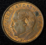 Mexico Brass 1959 10 Centavos Benito Juárez KM# 433 (27 855)
