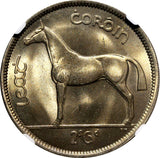 IRELAND Copper-Nickel 1964 1/2 Crown NGC MS64 Irish Hunter Horse KM# 16a (048)