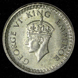 India-British George VI Silver 1942 (B) 1/2 Rupee Bombay ERROR UNC KM# 552 (827)