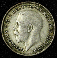Great Britain George V Silver 1922 3 Pence Maundy KM# 813a (28 334)