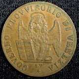 Italian States VENICE Copper 1849 ZV 3 Centesimi 1 Year Type KM# 808 (23 518)