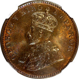 India-British George V Bronze 1930 (C) 1/4 Anna NGC MS64 BN KM# 512 (010)