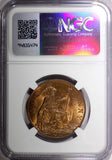 GREAT BRITAIN George V Bronze 1914 1 Penny NGC MS63 RB  KM# 810 (032)