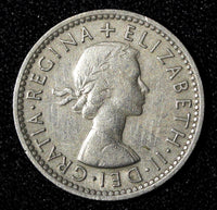 Great Britain Elizabeth II Copper-nickel 1954 6 Pence KM# 903 (27 688)
