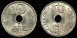 NORWAY Haakon VII  Copper-Nickel 1951 10 Øre Last Year Type BU KM# 383 (24 037)