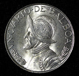 Panama Vasco Núñez de Balboa Silver (.900)  1962 1/4 Balboa GEM BU KM#11.2 (297)