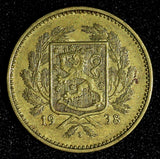 Finland Aluminum-Bronze 1938 S 5 Markkaa KM# 31 (27 714)