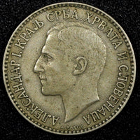 Yugoslavia 	Alexander I Nickel-Bronze 1925 1 Dinar KM# 5 (24 530)