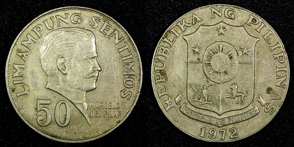 Philippines 1972 50 Sentimos Marcelo H. del Pilar. 27mm KM# 200 (27 048)