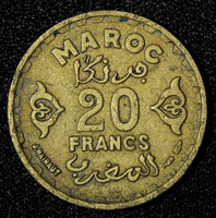 Morocco Mohammed V Aluminum-Bronze 1371 (1952) 20 Francs Y# 50 (27 664)
