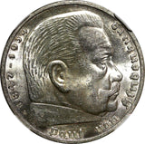 Germany - Third Reich Silver 1936 A 5 Reichsmark Berlin Mint NGC MS62 KM# 86(10)