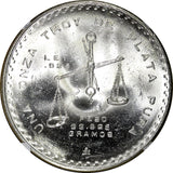 MEXICO Silver 1980 Mo Onza Scale  NGC MS63 GEM BU KM# M49b.5 (11)