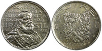 Brazil Silver 1932 2000 Reis 400th Anniversary of Colonization KM# 532 (212)