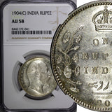 India-British Edward VII Silver 1904(C) Rupee Silver (.917) NGC AU58 KM# 508 (1)