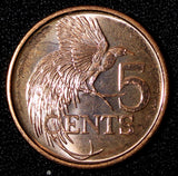Trinidad & Tobago 2017 5 Cents Bird of Paradise UNC KM# 30 RANDOM PICK (1 C) (5)