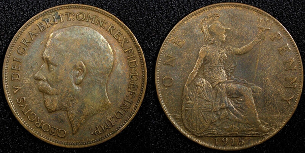 Great Britain George V (1910-1936) Bronze 1915 1 Penny KM# 810 (24 218)