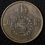 BRAZIL Pedro II Bronze 1870 20 Reis Last Year Type  KM# 474 ( 27 518)