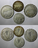 IRELAND LOT OF 4 SILVER COINS 1928,1930 Shillings,Florins KM#6;KM#7 (29 031)