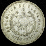 Guatemala Silver 1955 25 Centavos Mintage-408,574 27mm KM# 258 (24 643)