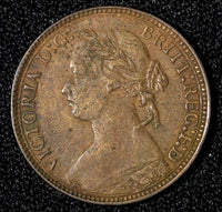 Great Britain Victoria Bronze 1875 H Farthing Birmingham Mint KM# 753 (28 307)