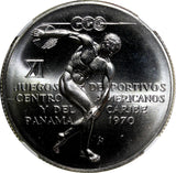 Panama Silver 1970 FM 5 Balboas NGC MS66 Central American Games KM#28 (018)