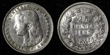 Netherlands Wilhelmina Silver 1893 25 Cents ch.VF SCARCE KM# 115 (28 347)
