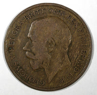 Great Britain George V Bronze 1920 1 Penny KM# 810  (28 196)