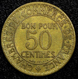 FRANCE Aluminum-Bronze 1921 50 Centimes KEY DATE HIGH GRADE KM# 884 (24 171)