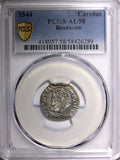Germany BESANCON Charles V Silver 1544 Carolus PCGS AU58 RAINBOW MB# 6 TOP GRADE