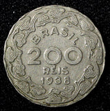 BRAZIL Copper-Nickel 1938 200 Reis Getúlio Dornelles Vargas KM# 545 (27 771)