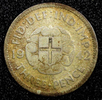 Great Britain George VI Silver 1942 3 Pence KM# 848 (24 184)