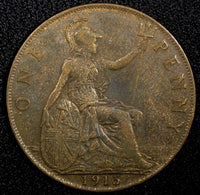 Great Britain George V (1910-1936) Bronze 1915 1 Penny KM# 810 (24 218)