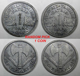FRANCE Aluminum 1944 1 Franc WWII ISSUE XF  KM# 902.1 RANDOM PICK (1 Coin) (0)