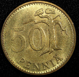 Finland Aluminum-Bronze 1964 S 50 Pennia UNC/BU Toned KM# 48 (24 111)