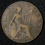Great Britain George V Bronze 1924 1/2 Penny KM# 809 (28 445)