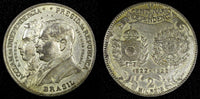 BRAZIL Silver 1922 2000 Reis Independence Centennial 1 YEAR TYPE KM# 523 (143)